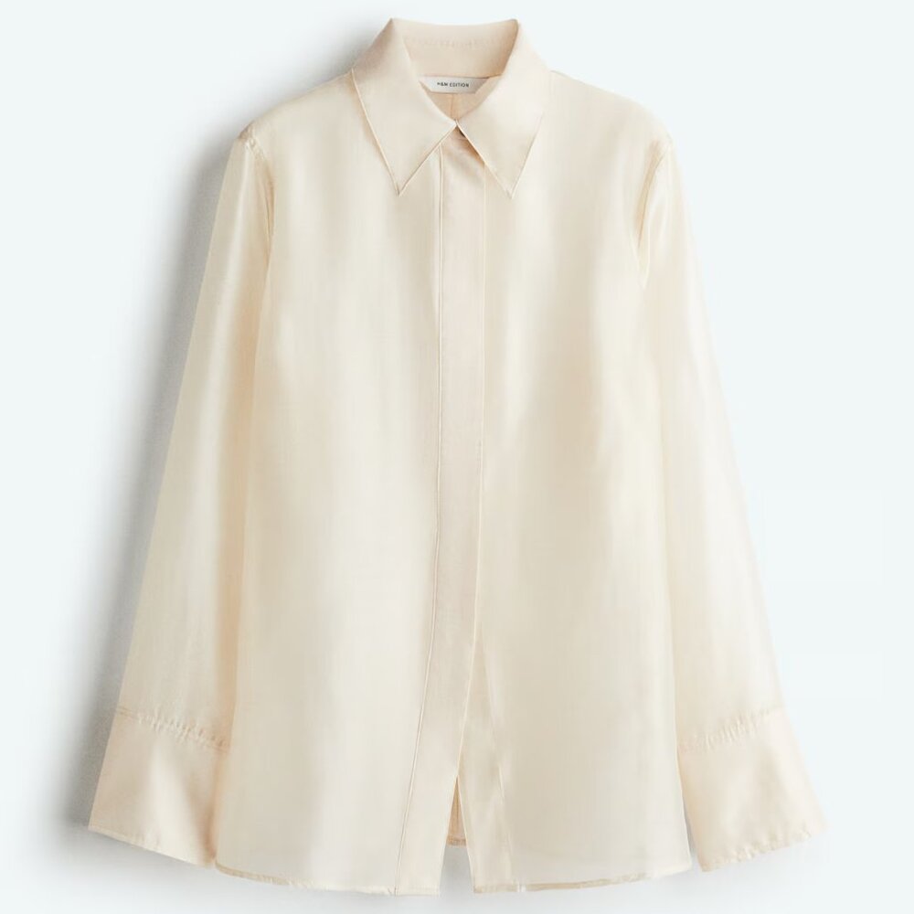 ❗️Price Firm❗️NWT H&M Edition Defined-Waist Sheer Shirt